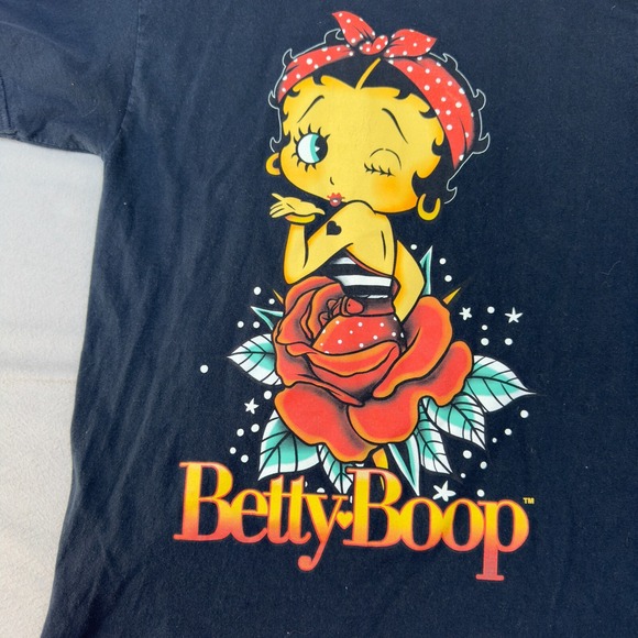 Betty‎ Boop Shirt Adult Medium Black Betty and Roses T shirt - Picture 2 of 10